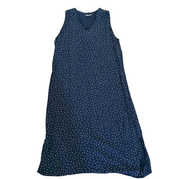 Gap Womens Polka Dot Sleeveless Tank Midi Shift Dress Size L 100% Viscose Casual - Picture 1 of 11